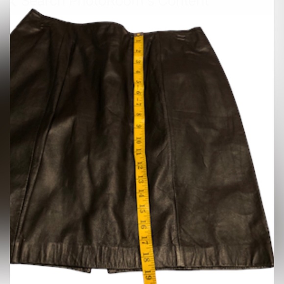 ROSENOIR - Women’s Black 100% Genuine Leather Black Short Skirt - Size 13/14 - Picture 5 of 12